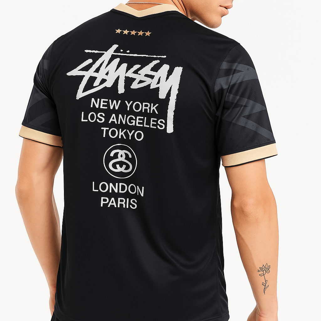 STÜSSY x “BRASIL” JERSEY - BLACK WORLD CUP EDITION - The Kit Outlet