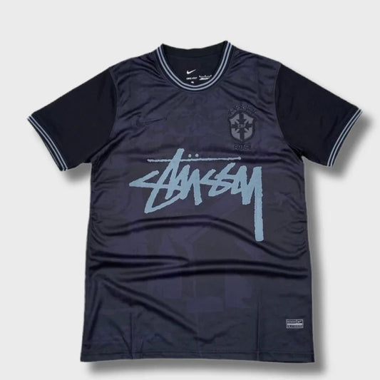 STÜSSY X “BRASIL” JERSEY - black yin and yang - The Kit Outlet