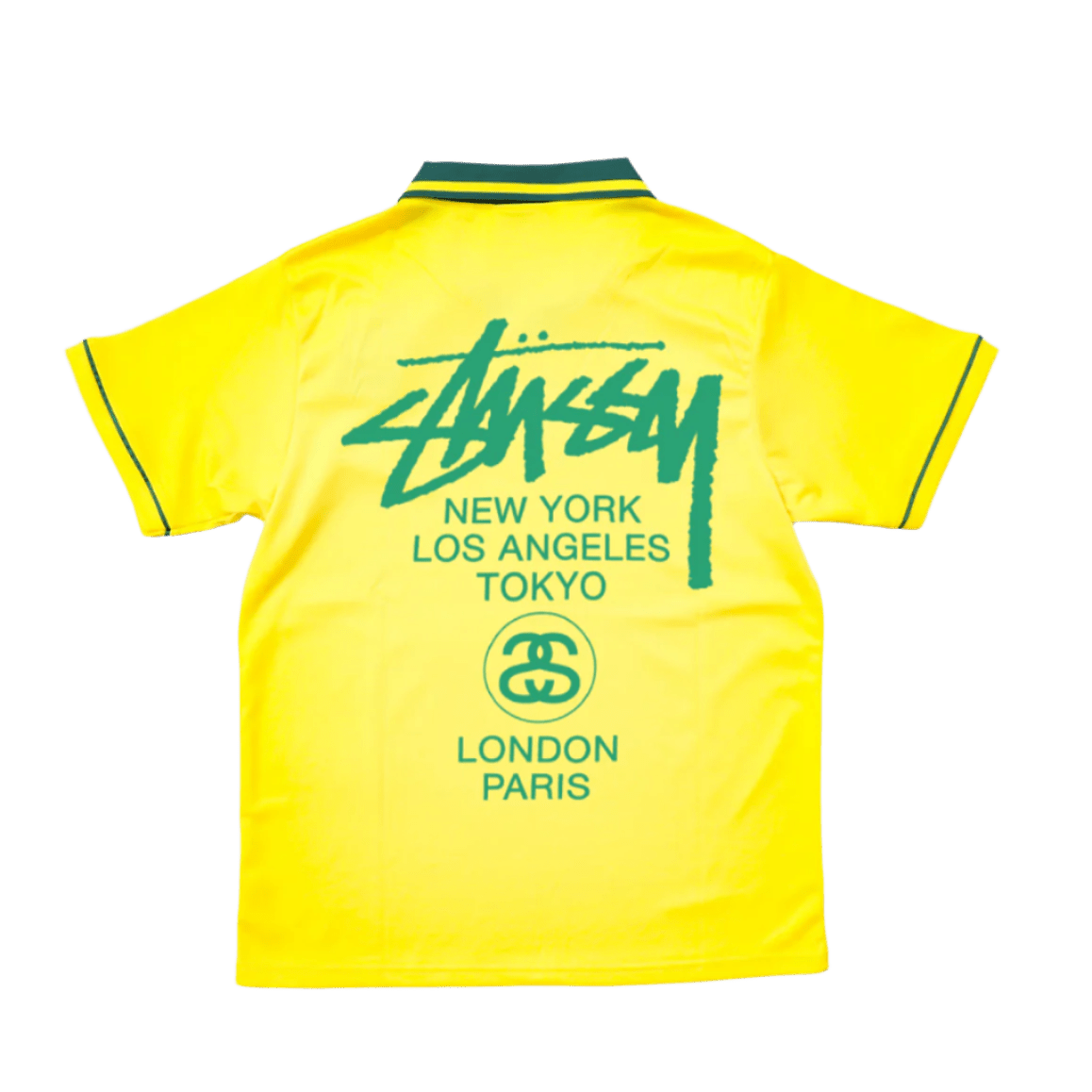 STÜSSY x “BRASIL” RETRO JERSEY - YELLOW GREEN - The Kit Outlet