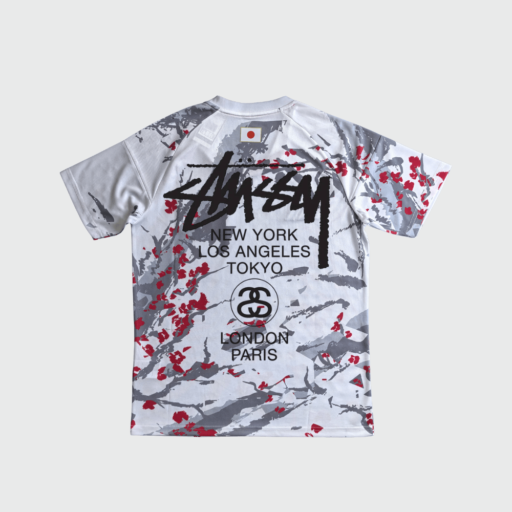 STÜSSY x “JAPAN” JERSEY - RED BLOSSOM - The Kit Outlet