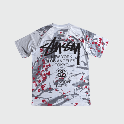 STÜSSY x “JAPAN” JERSEY - RED BLOSSOM - The Kit Outlet