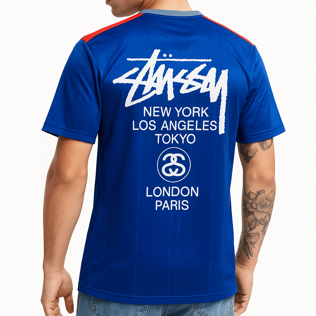 STÜSSY X “ITALY” JERSEY - BLUE - The Kit Outlet