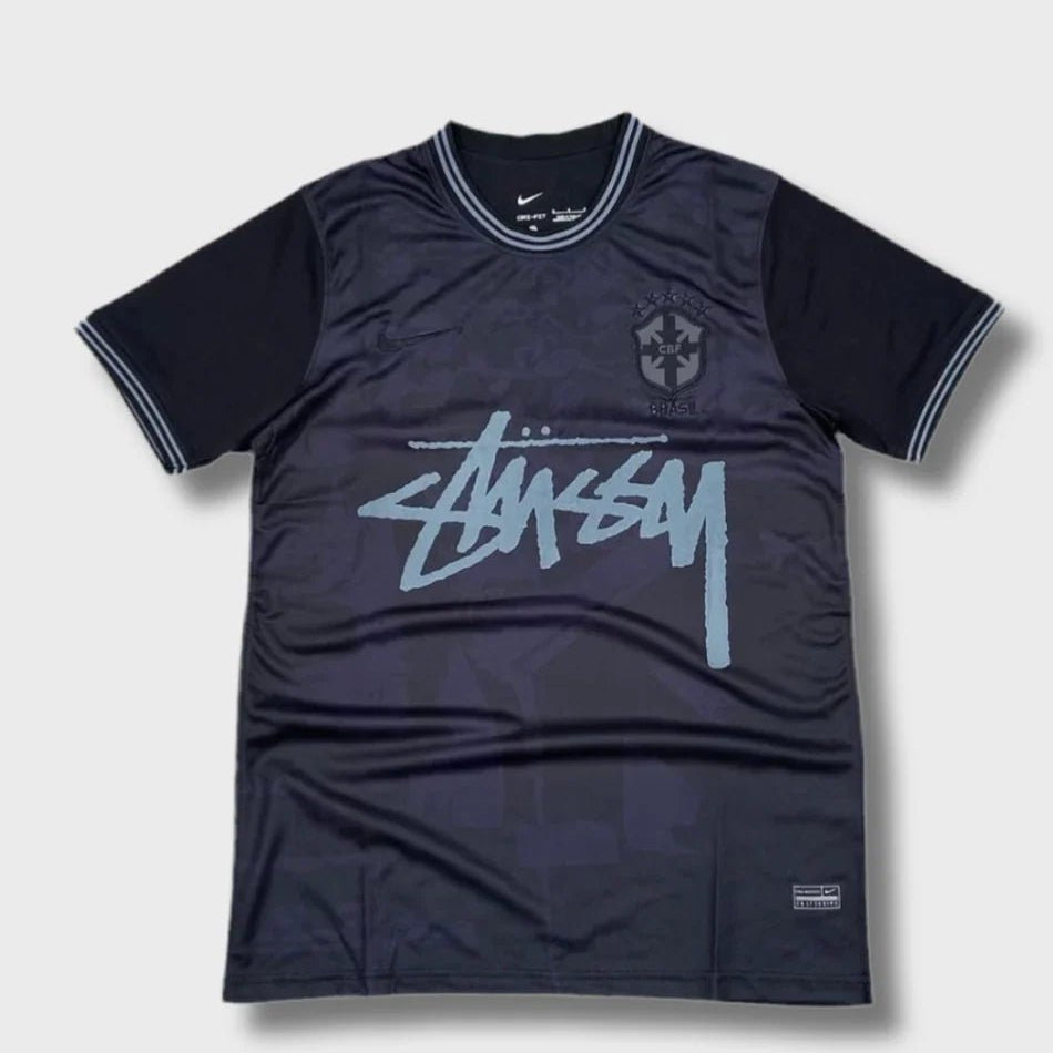 STÜSSY X “BRASIL” JERSEY - black yin and yang - The Kit Outlet