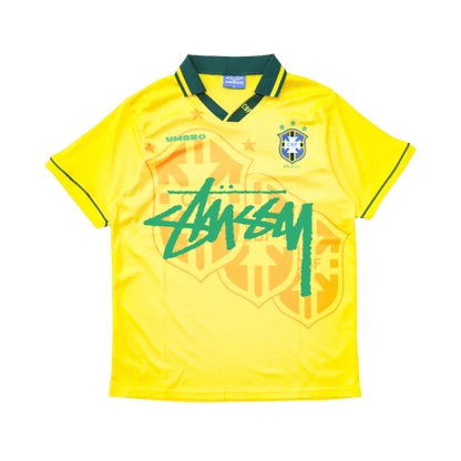 STÜSSY x “BRASIL” RETRO JERSEY - YELLOW GREEN - The Kit Outlet